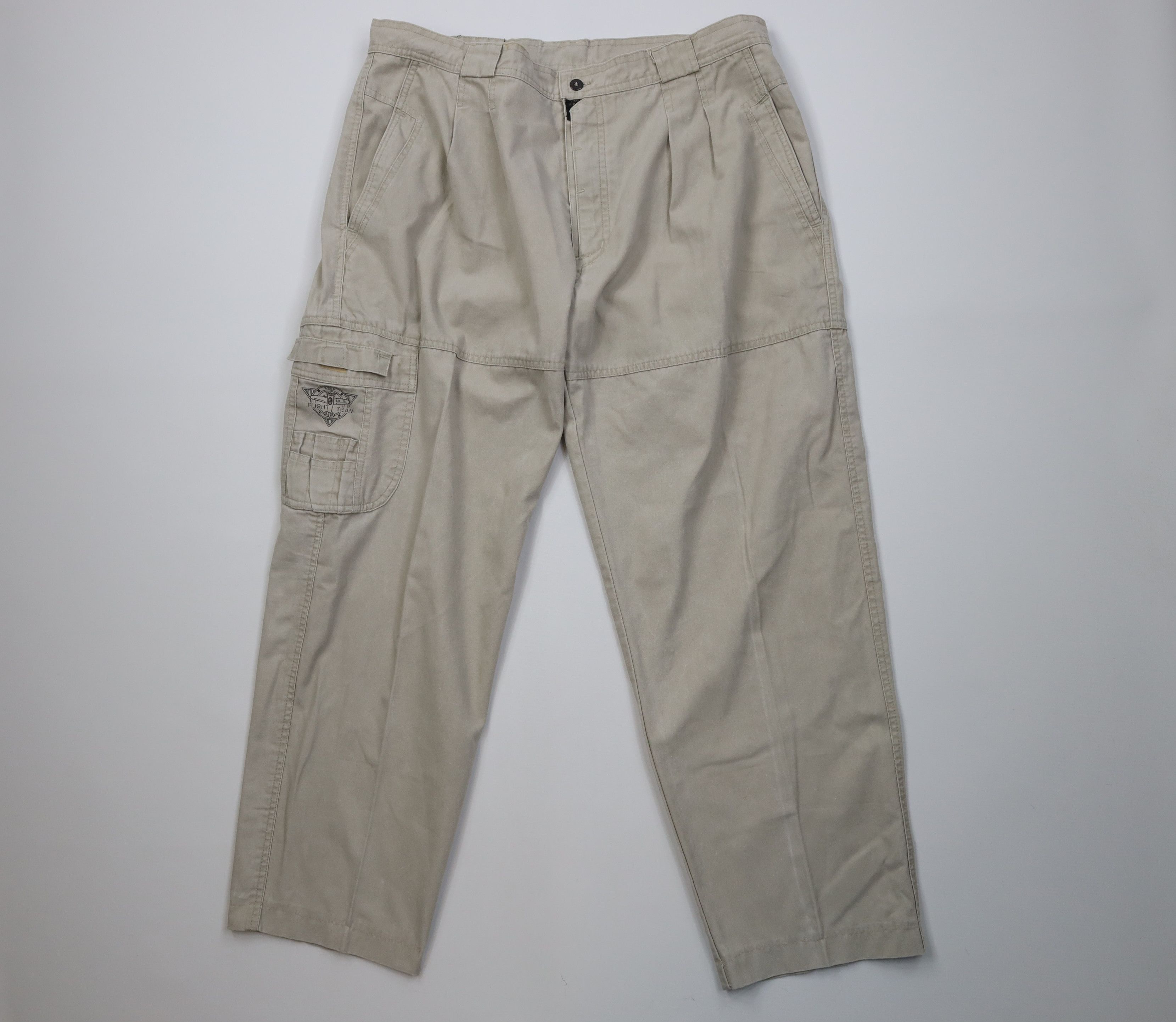Vintage Vintge 90s Streetwear Stonewash Baggy Canvas Cargo Pants Size US 38 / EU 54 - 1 Thumbnail