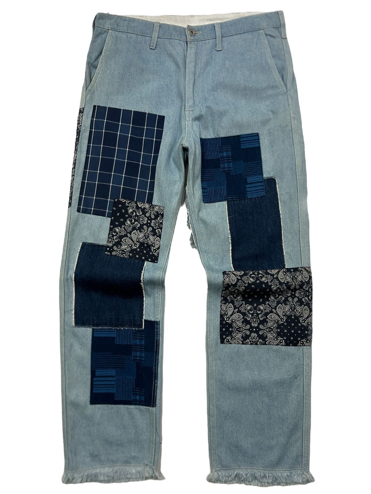 Japanese Brand Y2K Niko And Unstudied Patchwork Sashiko Bandana Jeans Size US 32 / EU 48 - 1 Thumbnail