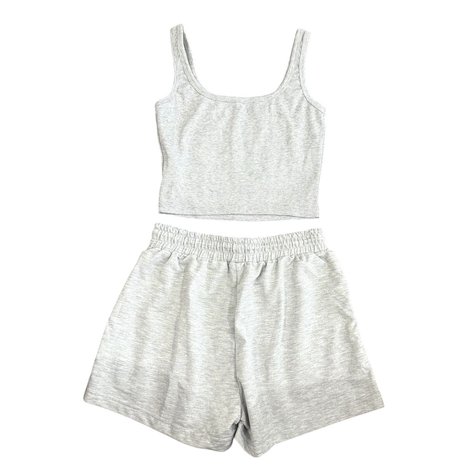 Shein 2 Piece Crop Top and Sweatshort Graphic Mountains Set Size 27" / US 4 / IT 40 - 2 Thumbnail