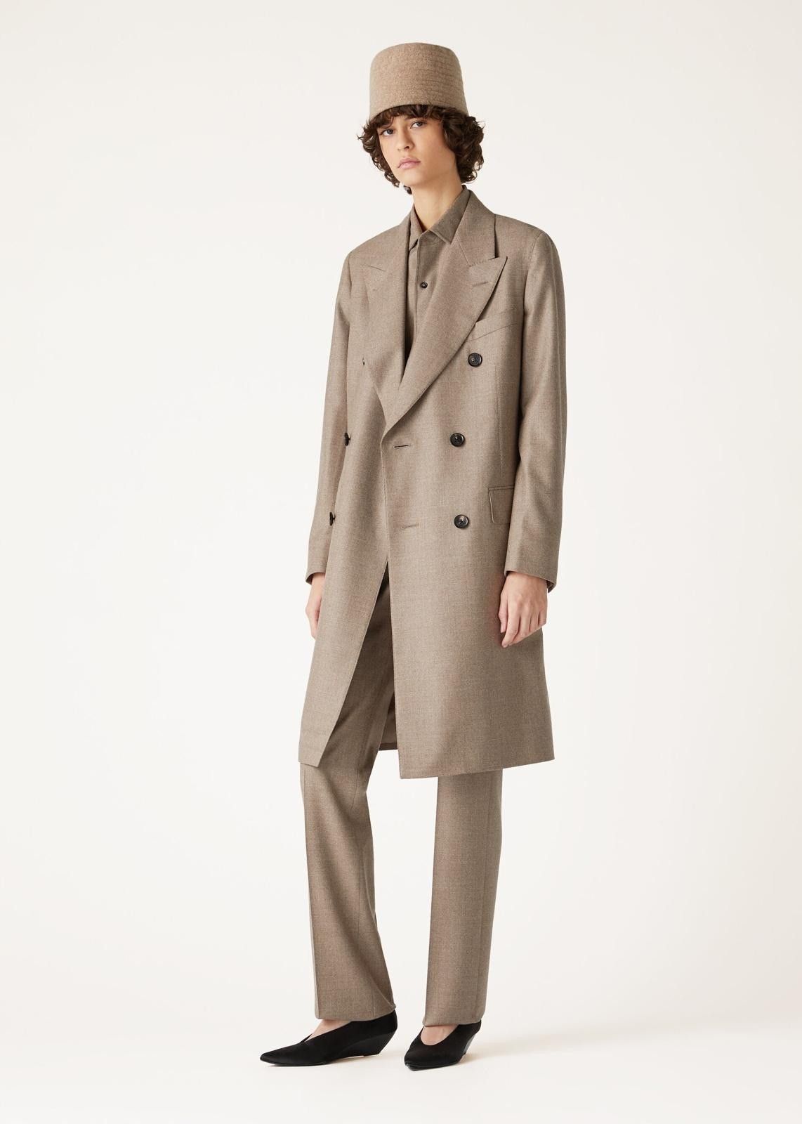 Loro Piana o1srvl11e0725 FAO3484 Virgin Wool Double-breasted Coat Grey Size L / US 10 / IT 46 - 7 Thumbnail