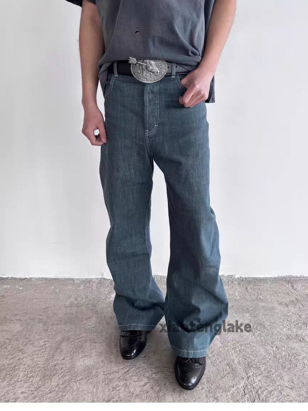 Jean ltx vintage denim wide Leg flared hiphop y2k jeans Size US 34 / EU 50 - 3 Thumbnail