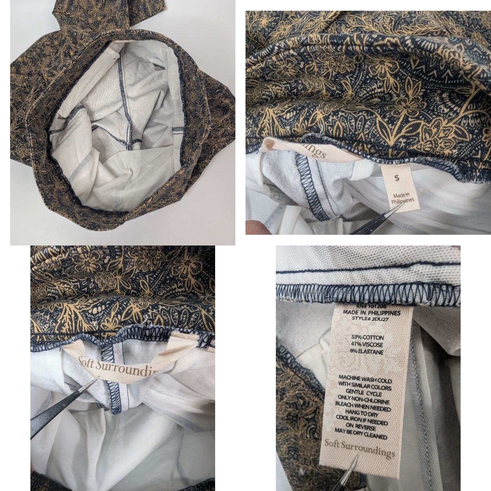 Soft Surroundings Soft Surroundings Pants Skinn y Ankle Small Floral Pull On Multicolor 90s? Size 28" / US 6 / IT 42 - 8 Thumbnail