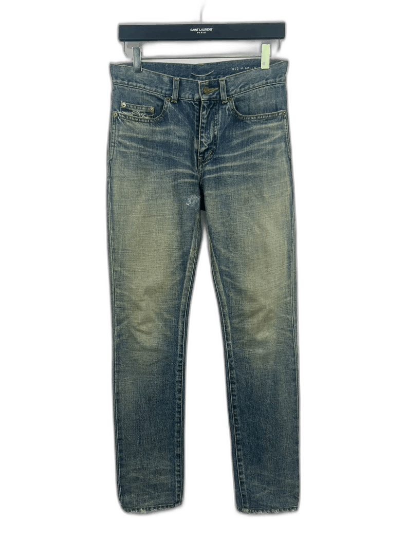 Saint Laurent Paris Saint Laurent Distressed Denim Jeans Size US 27 - 1 Thumbnail