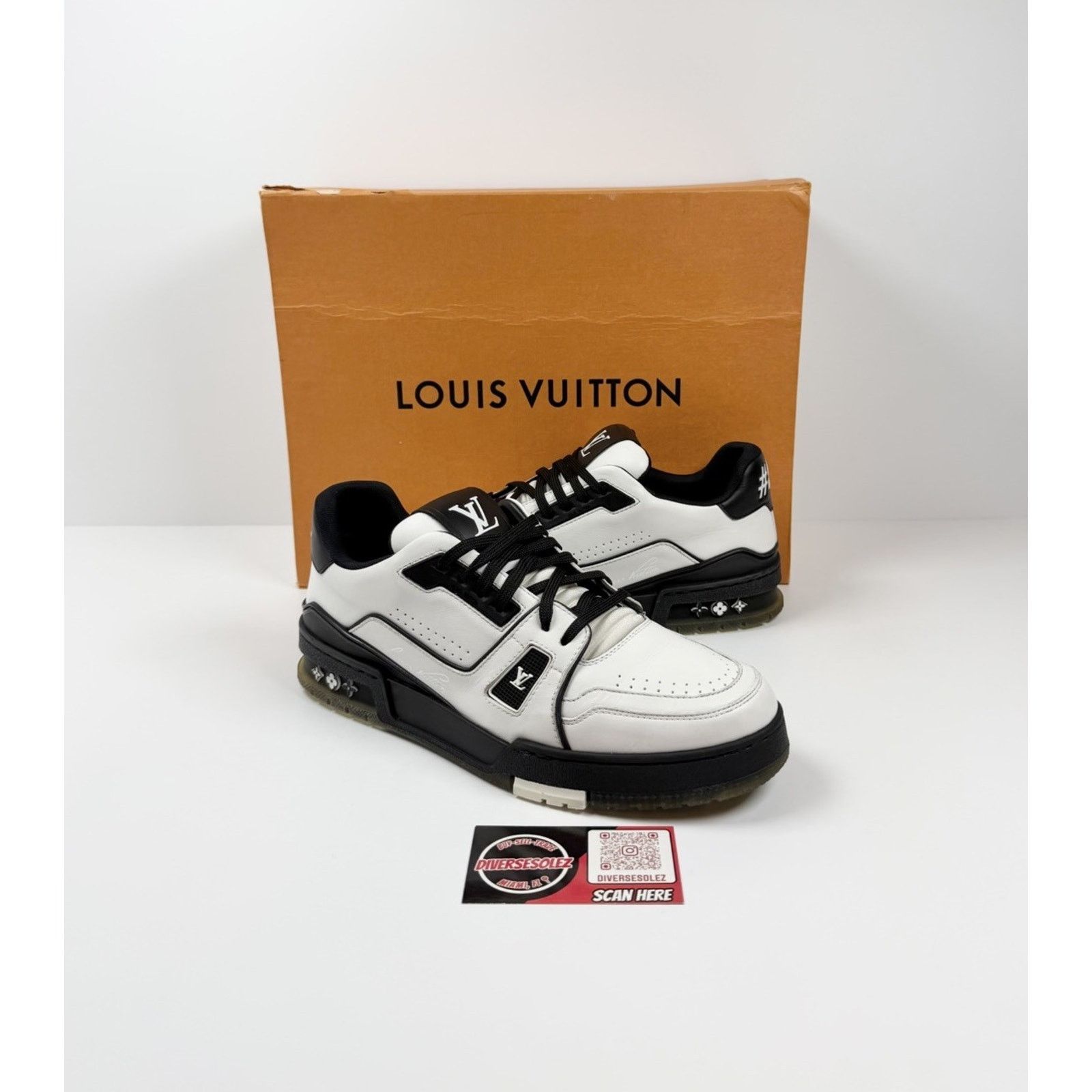 Louis Vuitton Size 7UK/8US - Louis Vuitton White Black Trainers Size US 8 / EU 41 - 1 Thumbnail