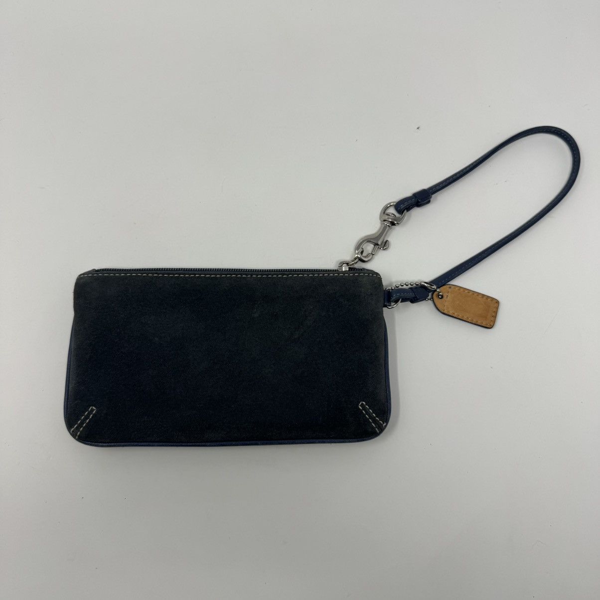 Coach Coach Suede Leather Closure Wristlet Wallet Blue Bag Charm Size ONE SIZE - 2 Thumbnail