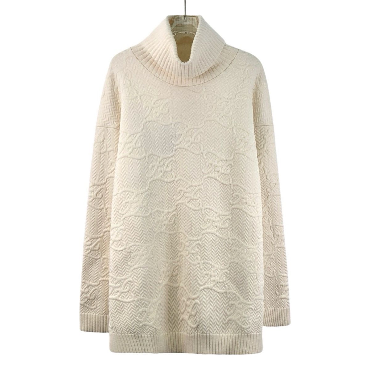 Fendi Fendi Logo Embossed Turtleneck Wool Knit Sweater K26WX Size L / US 10 / IT 46 - 1 Thumbnail