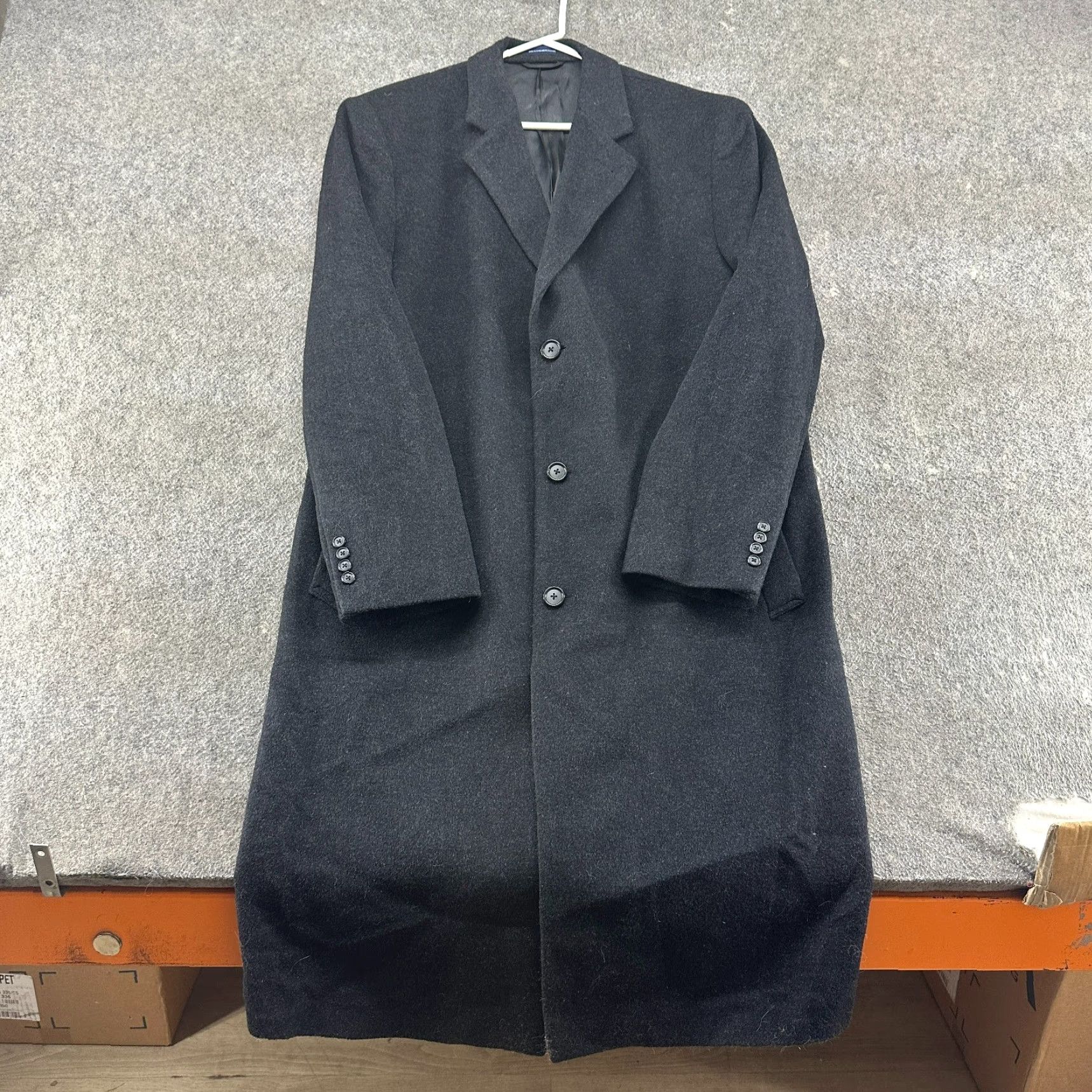 Stafford VINTAGE Stafford Coat Mens 46L Black Overcoat Long Wool Classic Fit Wool 90s Size US S / EU 44-46 / 1 - 2 Thumbnail