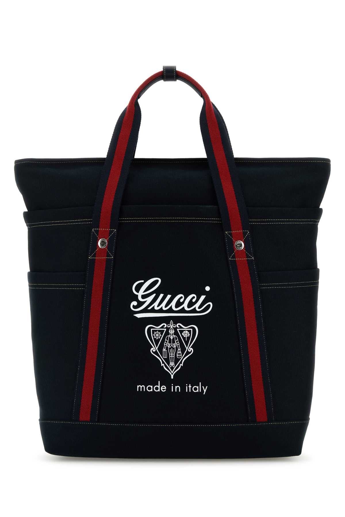 【関税&送料込】Gucci Midnight Blue Canvas Shopping Bag Gucci Midnight Blue Canvas Shopping Bag | Grailed