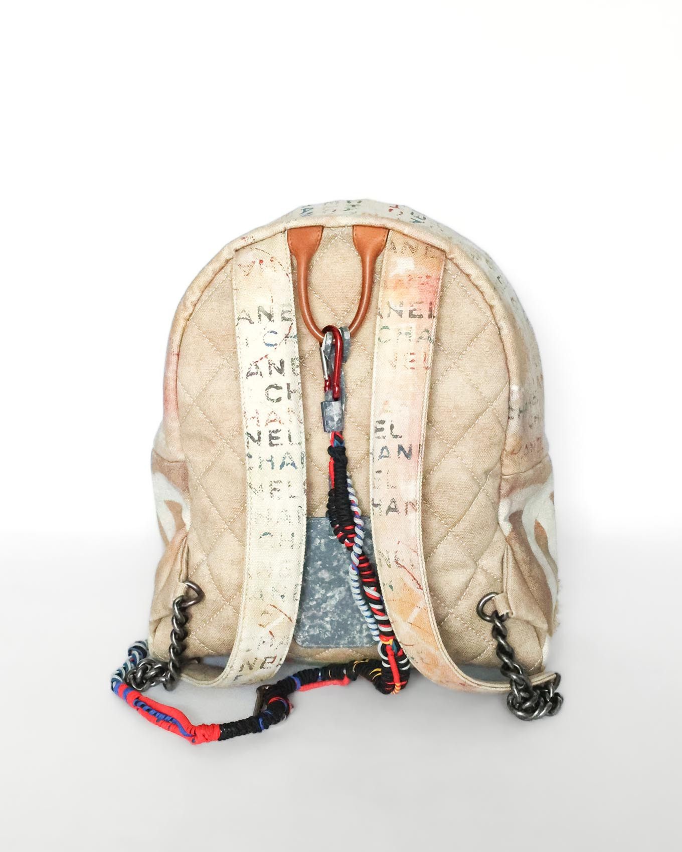 Chanel SS14 Artclass Yellow Canvas Small Graffiti Backpack Size ONE SIZE - 5 Thumbnail