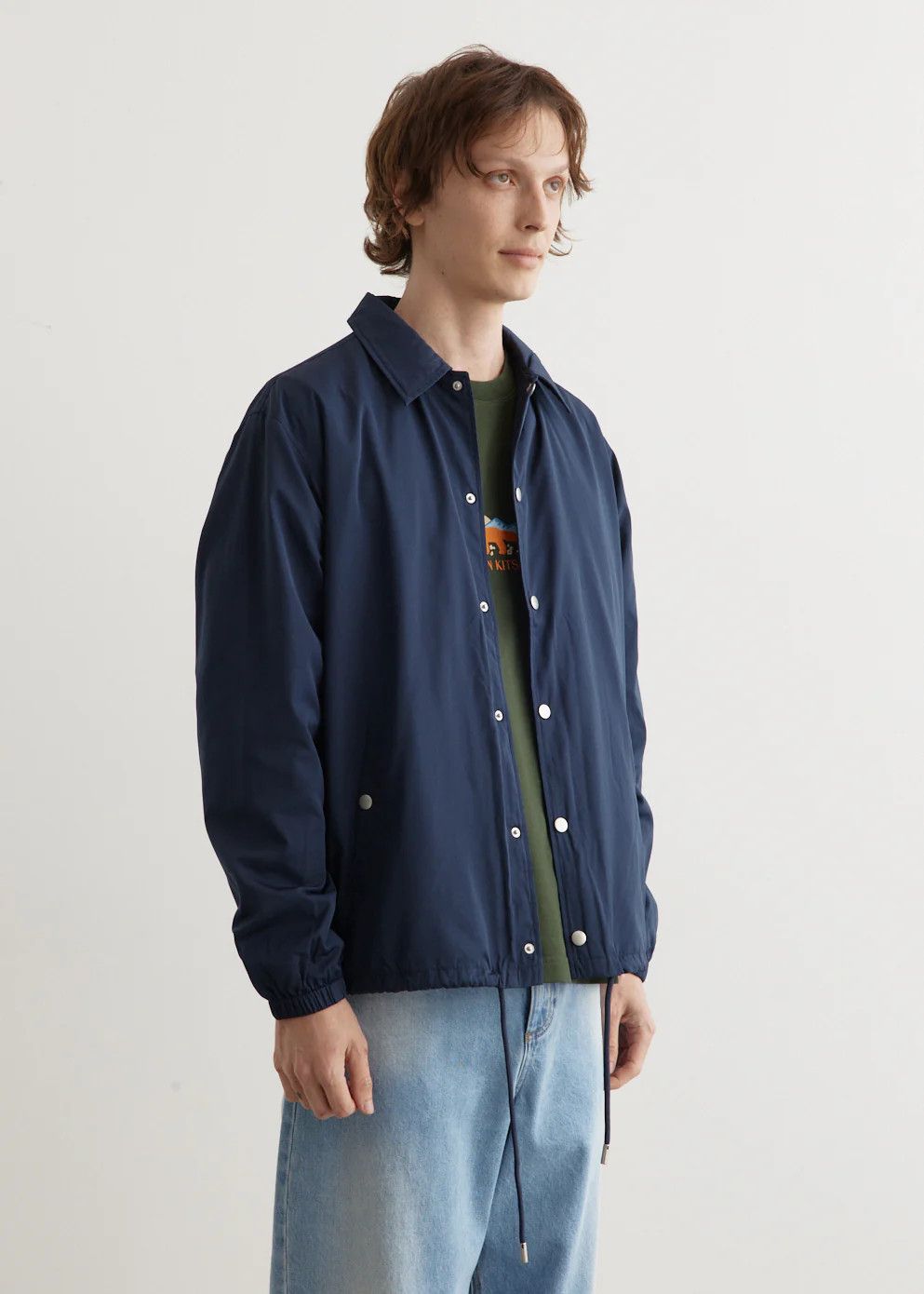 Maison Kitsune o1s22i1n1124 Nylon Coach Jacket in Blue Size US L / EU 52-54 / 3 - 4 Thumbnail