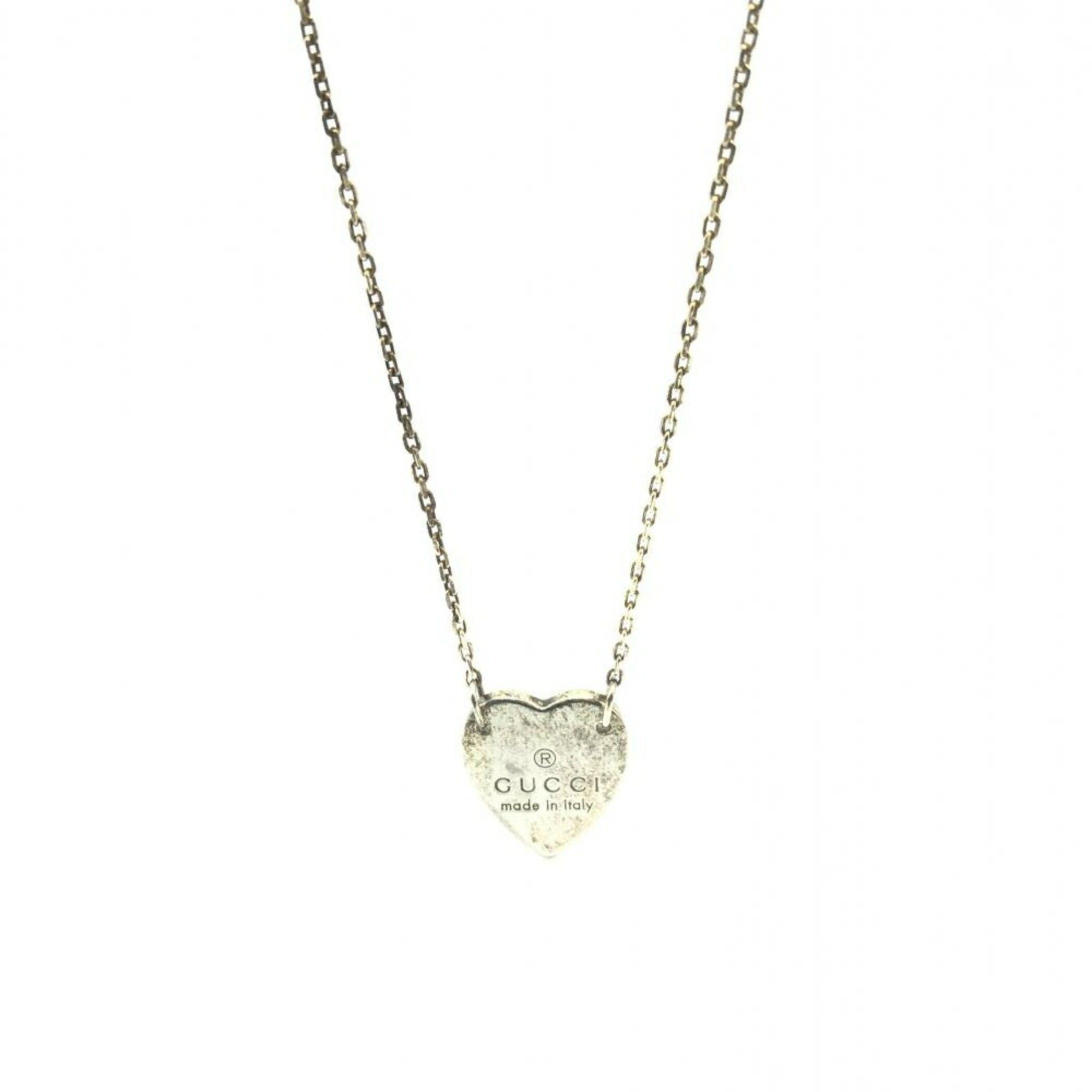 image of Gucci Heart Necklace Gucci in Silver, Women's