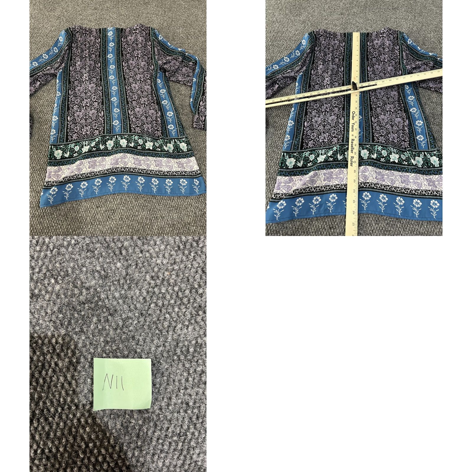Loft LOFT Outlet Blouse Womens Small Blue Floral Boho Tunic Long Sleeve Top Size S / US 4 / IT 40 - 8 Thumbnail