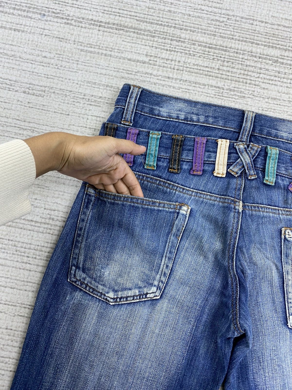 Hysteric Glamour Vintage Japanese Brand Double Waist Distressed Denim Pants Size US 33 - 11 Thumbnail