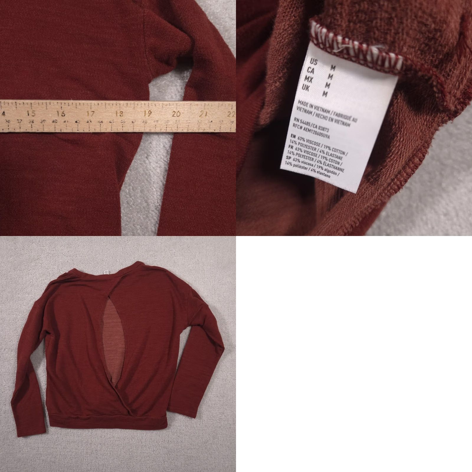 American Eagle Outfitters VINTAGE? No. American Eagle Outfitters Sweater Womens Medium Red Crew Neck Long Sleeve Open Back Twist Pullover Size M / US 6-8 / IT 42-44 - 8 Thumbnail