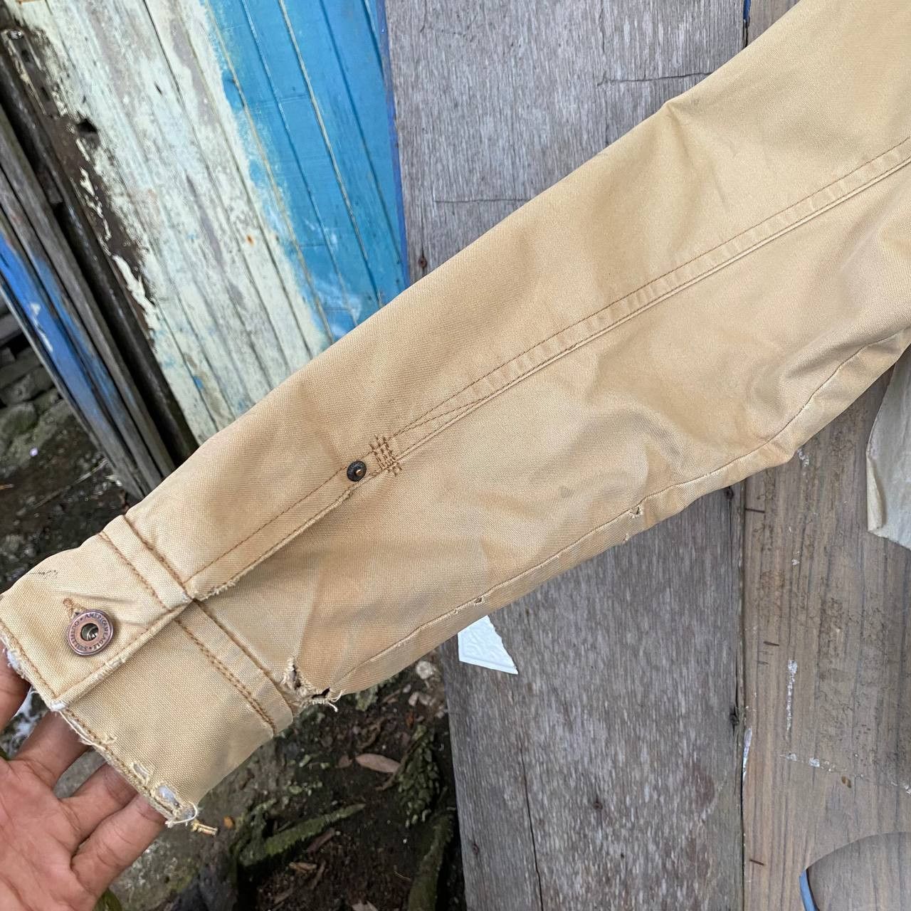 American Eagle Outfitters × Vintage Y2k American Eagle Outfitters Distressed Tan Jacket Size US M / EU 48-50 / 2 - 6 Thumbnail