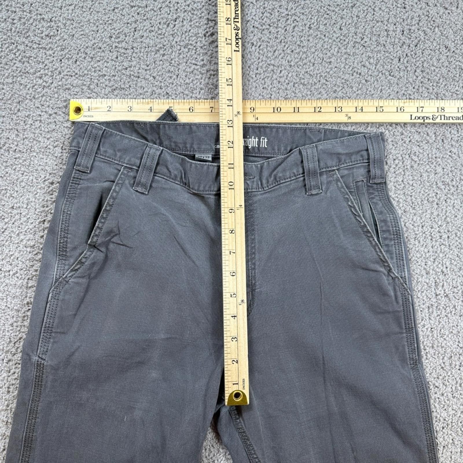 Carhartt Carhartt Mens 32x32 Straight Fit Work Pants Gray Cotton Size US 32 / EU 48 - 3 Thumbnail