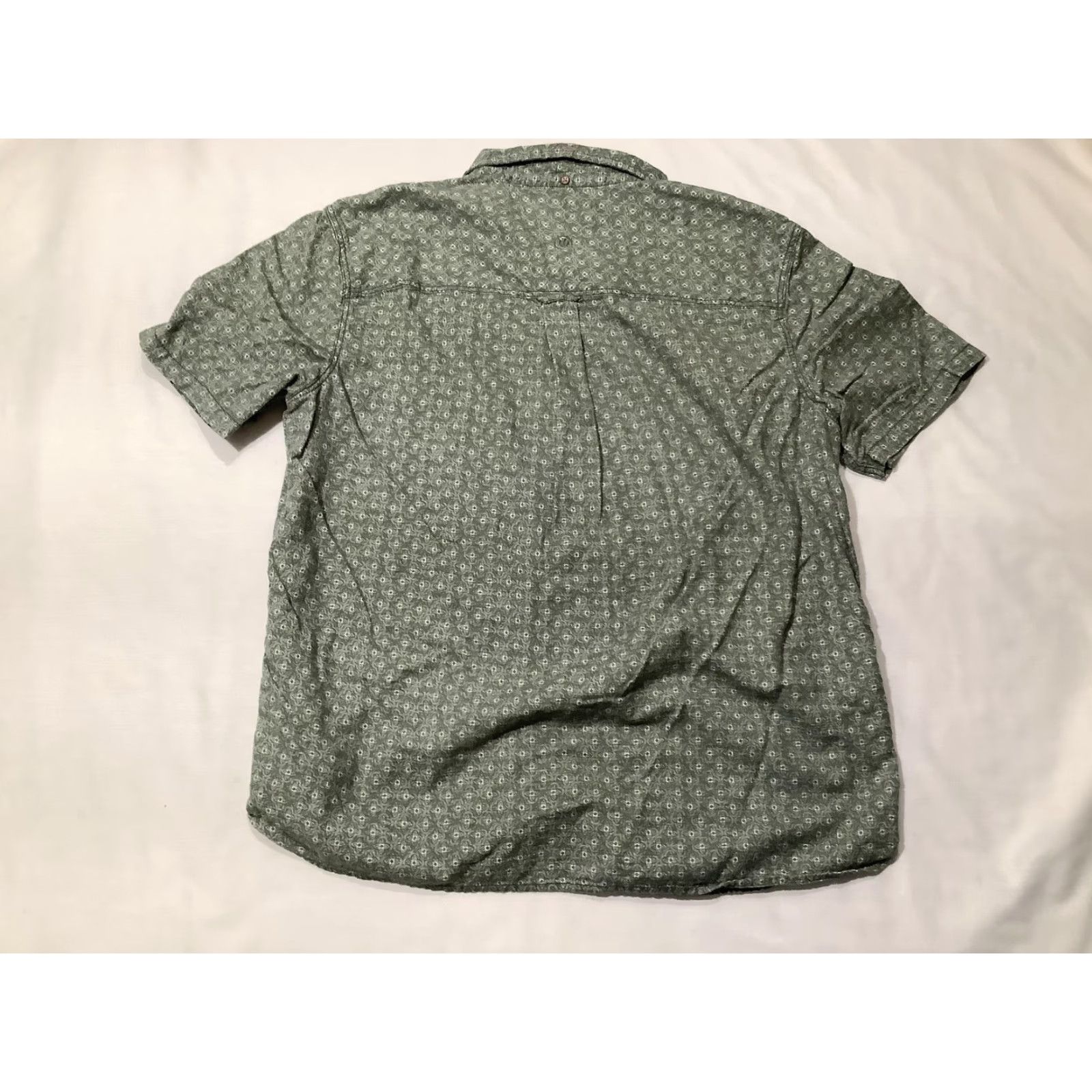 FatFace Fat Face Shirt Mens XL Green Geometric Short Sleeve Button Front Cotton Casual Size US XL / EU 56 / 4 - 7 Thumbnail
