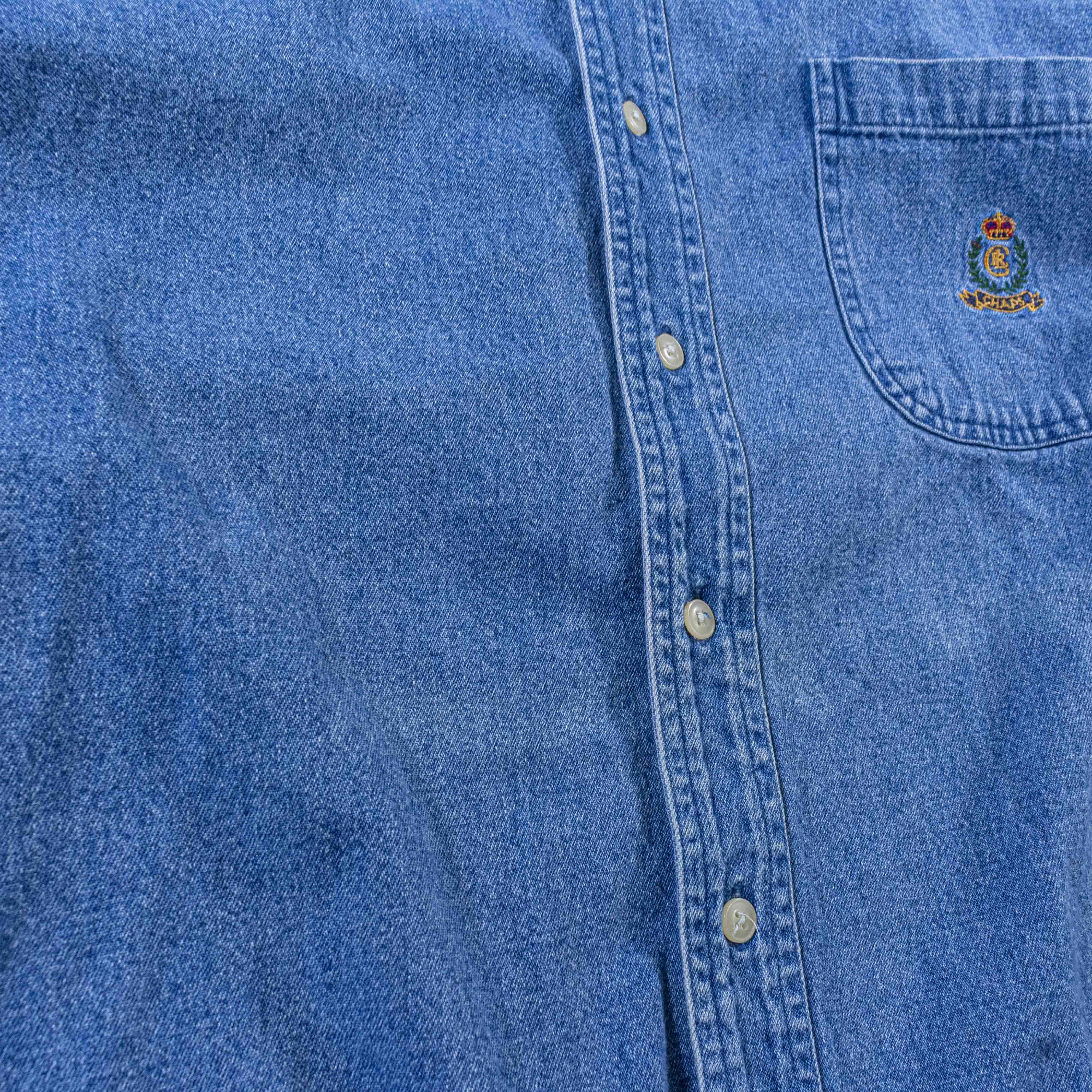 Chaps Ralph Lauren Vintage Chaps Ralph Lauren Denim Crest Shirt 1XB Button Down Size US XL / EU 56 / 4 - 8 Thumbnail
