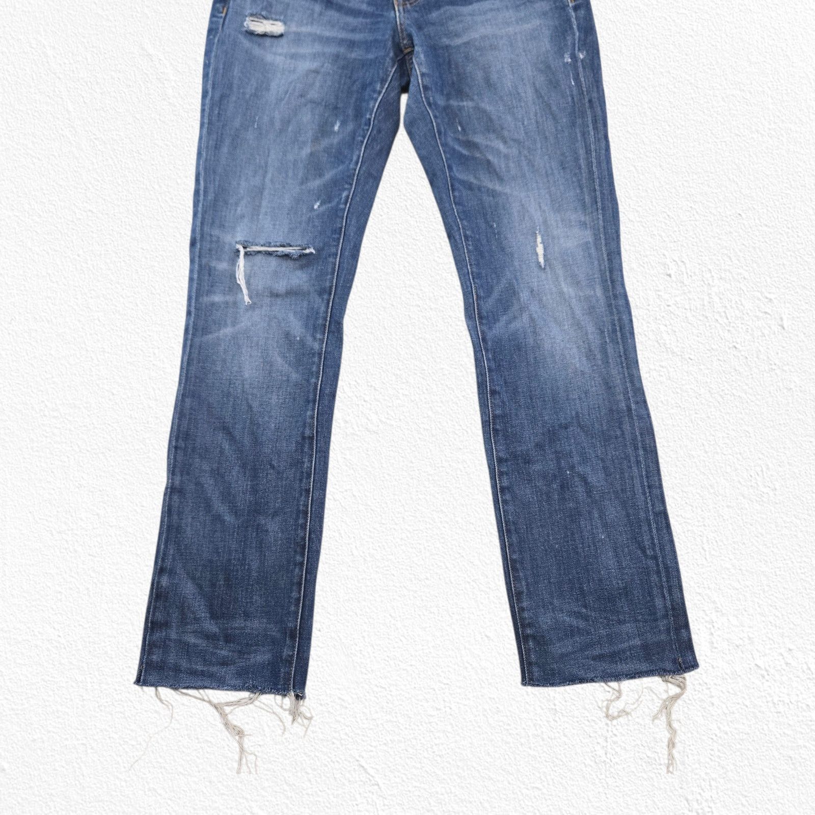 Madewell Madewell Slim Boyjean Raw Hem Distressed Jeans Size 25 Size 25" / US 0 / IT 36 - 8 Thumbnail
