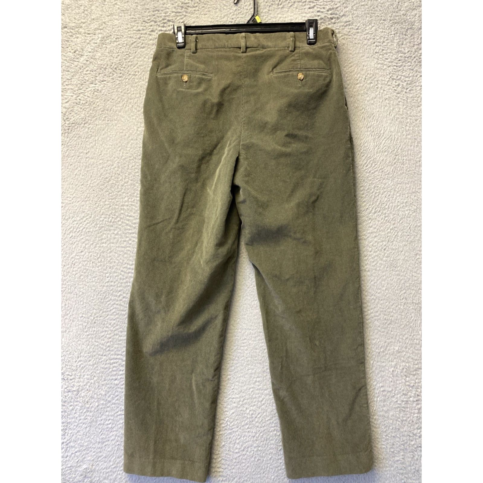 Lands' End Lands' End Pants Men Chino Corduroy Dark Olive 33x32 Straight Casual Flat Front Pockets Vintage No Size US 33 - 6 Thumbnail
