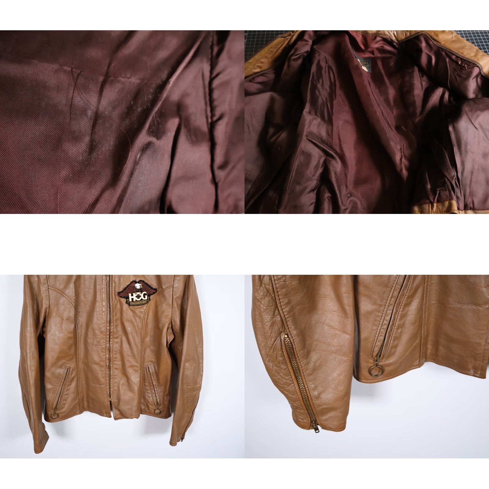 Brooks VINTAGE Brooks Sportswear Jacket Men's 40 (Medium) Brown Harley Patch Leather 60s Size US M / EU 48-50 / 2 - 10 Thumbnail