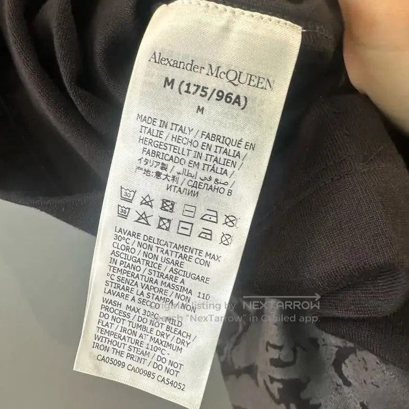 Alexander McQueen Alexander McQueen Black Cotton Printed Short Sleeve T-Shirt Size US M / EU 48-50 / 2 - 4 Thumbnail