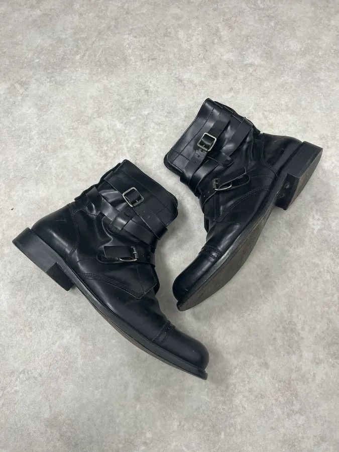 Dolce & Gabbana 2000s Dolce & Gabbana Buckles Black Leather Boots Size US 8 / EU 41 - 4 Thumbnail