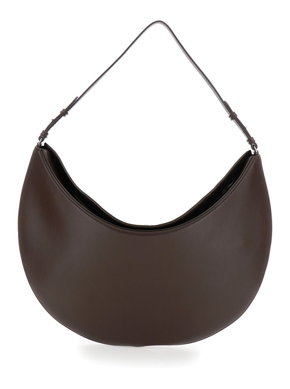 Jacquemus Brown Shoulder Bag 'Le Calisso Rond Large' with Adjustable Strap and Embossed Logo in Leather for Women Size ONE SIZE - 1 Thumbnail