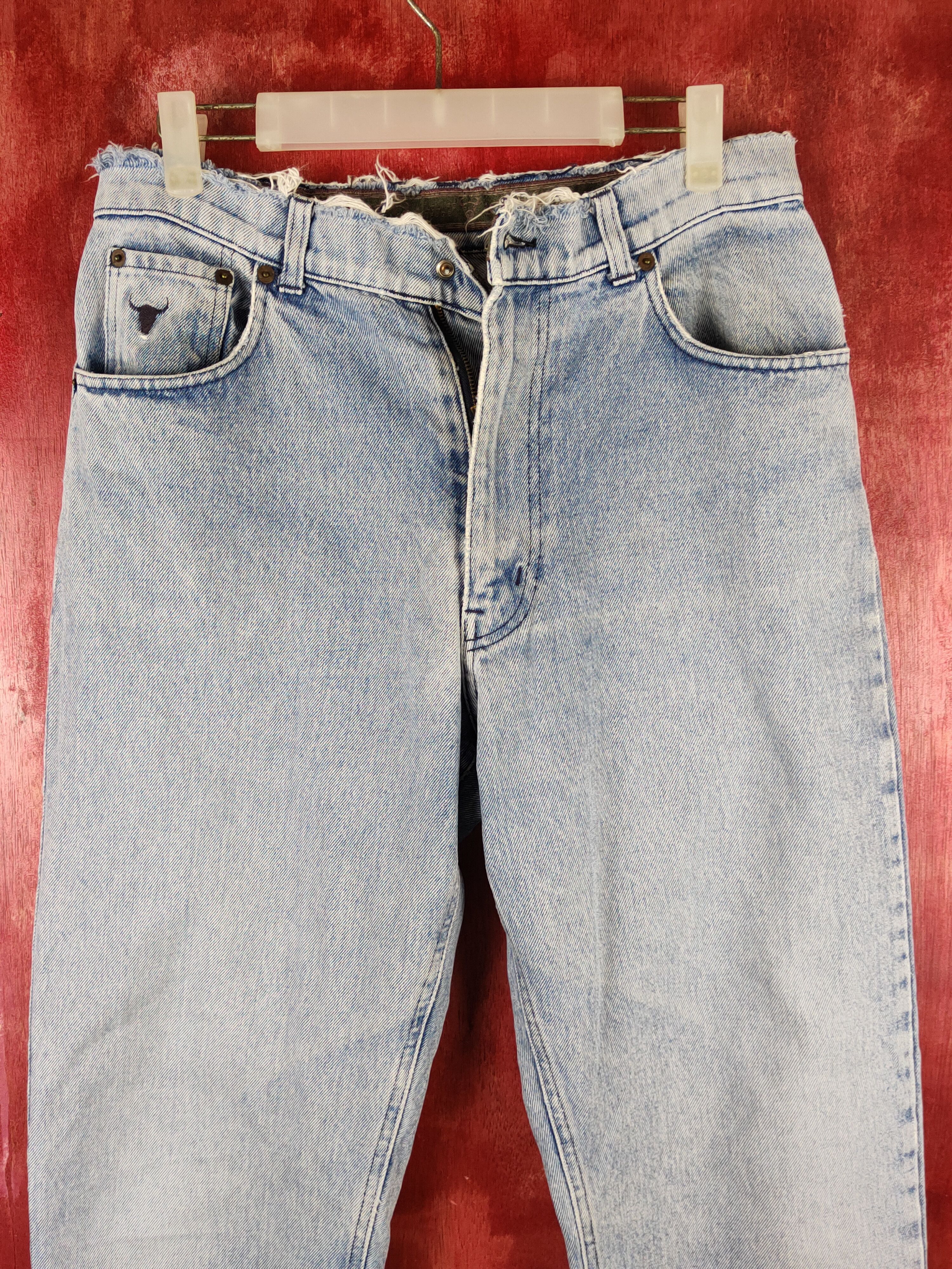 Vintage 18v18 Blue italy vintage Distressed Ripped Jeans #S1628 Size US 29 - 2 Thumbnail