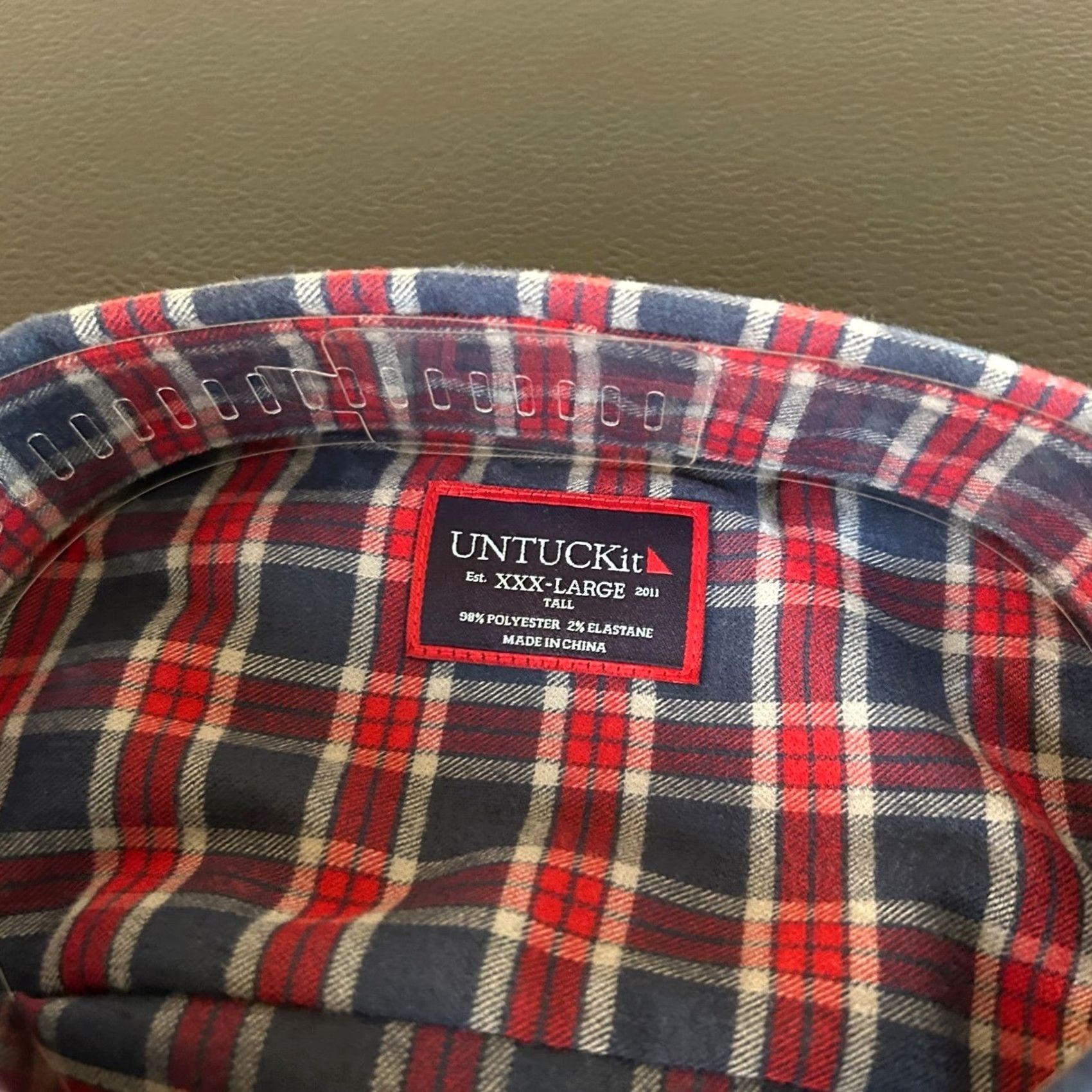 UNTUCKit UNTUCKit Flannel Shirt Plaid Long Sleeve Button Up Mens XXXXL Tall Red NWT Shirt Size US XXL / EU 58 / 5 - 4 Thumbnail