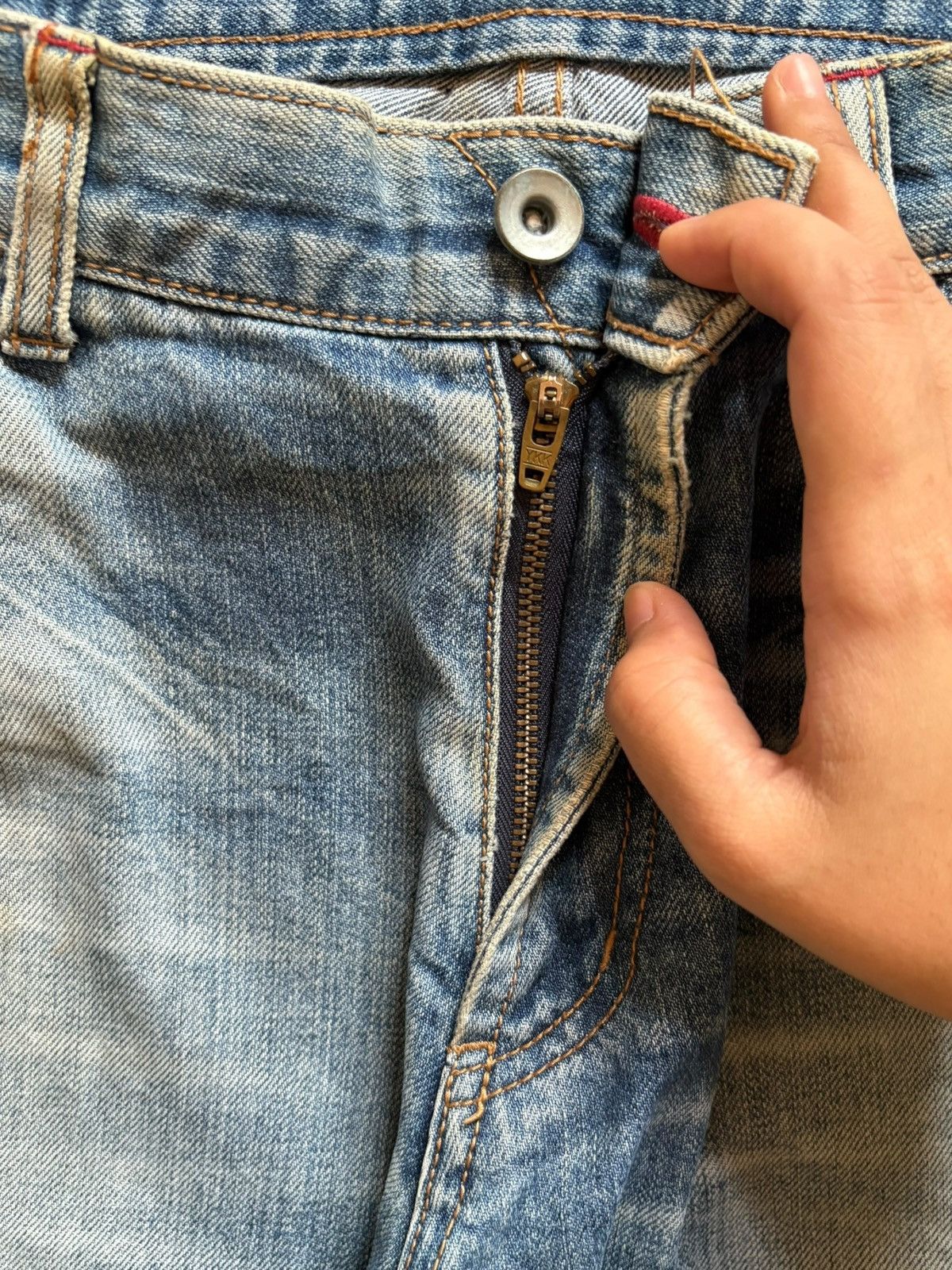 Japanese Brand Vintage Japanese Brand Mud Wash Distressed Bootcut Jeans Size US 33 - 3 Thumbnail