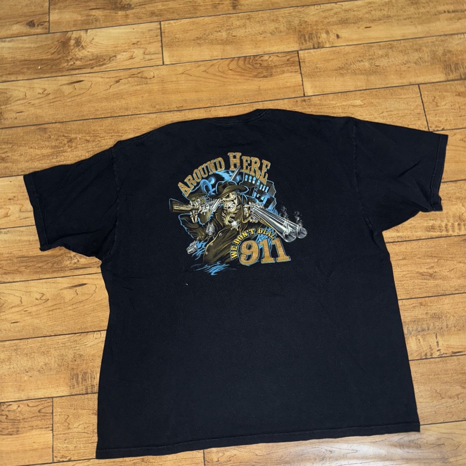 Band Tees × Vintage Cowboy Up We Don’t Dial 911 Around Here T-Shirt 2XL 25x28 Size US XXL / EU 58 / 5 - 1 Thumbnail