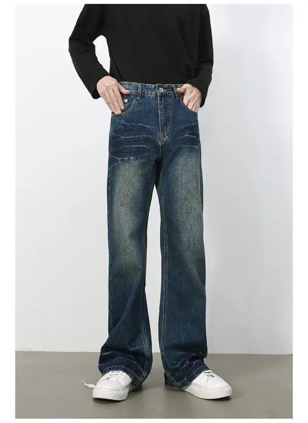 VIBE American retro washed distressed straight bootcut jeans Size US 32 / EU 48 - 7 Thumbnail