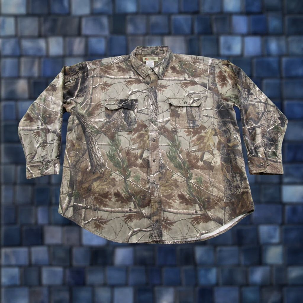 Realtree Russell Outdoors Realtree AP Camo Shirt Mens 3XL Button Up Long Sleeve Hunting Size US XXL / EU 58 / 5 - 1 Thumbnail