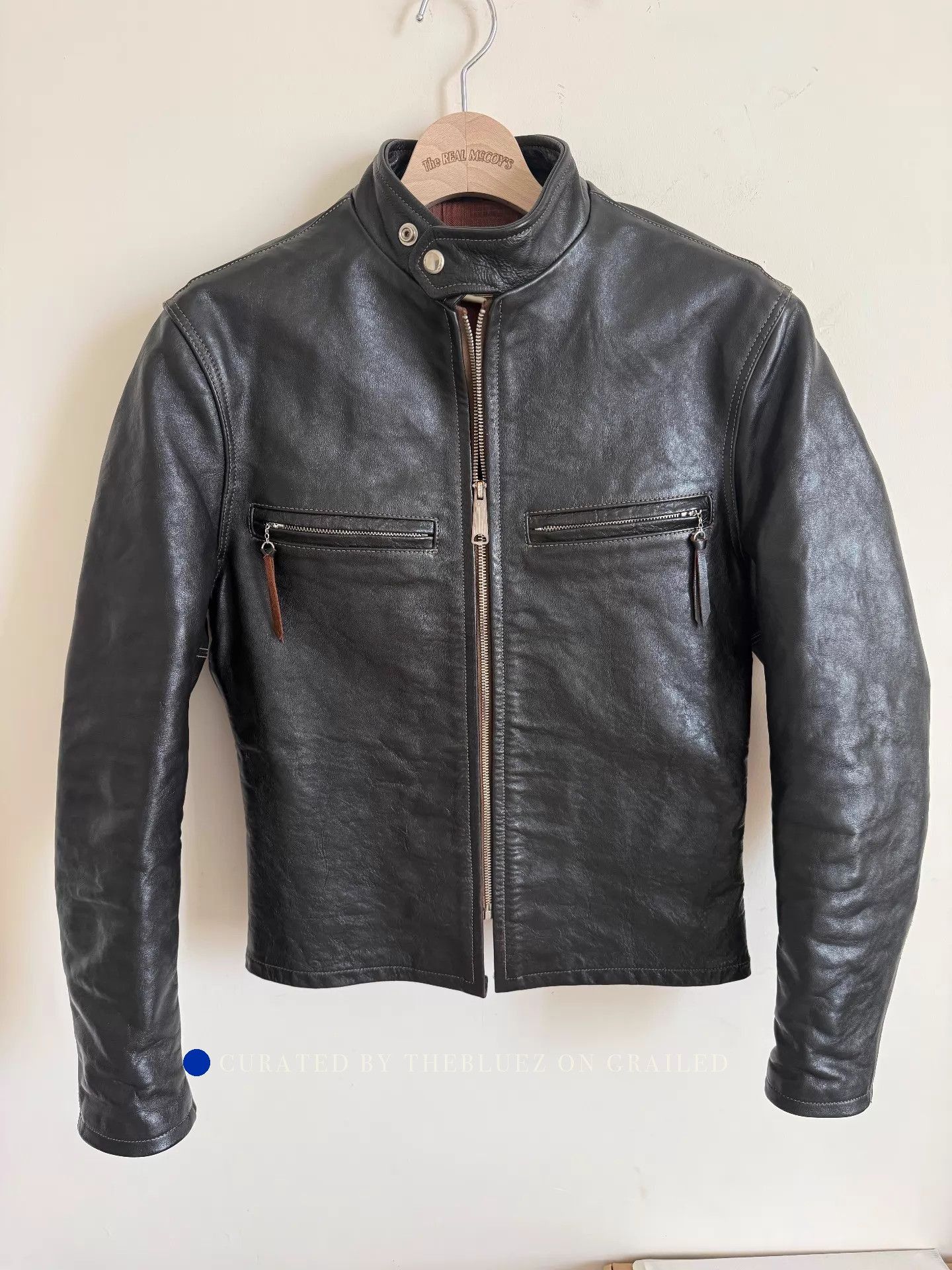 The Real McCoy's Chromexcel Horsehide Brown Leather Jacket Size US XXS / EU 40 - 1 Thumbnail