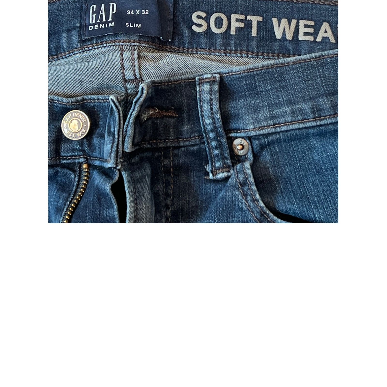 Gap Gap Soft Weave Slim Jeans, Men's 34x32 Size US 34 / EU 50 - 3 Thumbnail