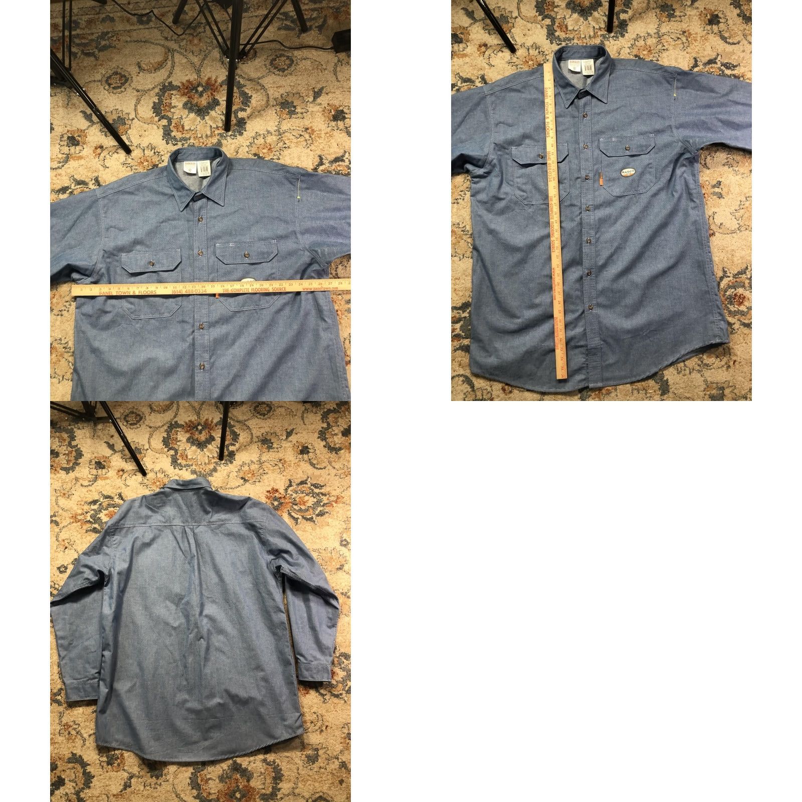 Vintage Rasco FR Shirt Mens 2XLT Blue Chambray Flame Resistant Long Sleeve Workwear Size US XXL / EU 58 / 5 - 8 Thumbnail