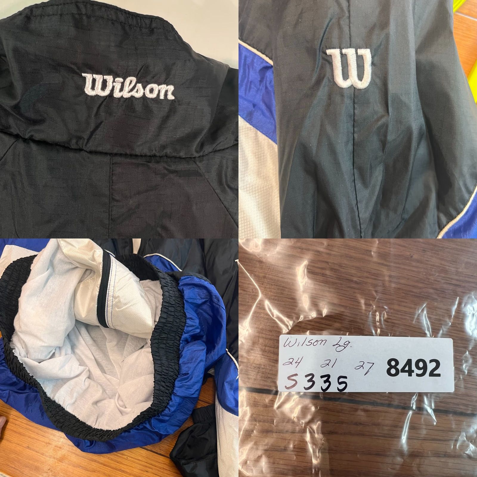 Wilson Wilson Windbreaker Jacket Mens L Blue Black Pockets Zippered Golf Windbreaker Lined Chest 48 in Regular Size Brand: Wilson? Size US L / EU 52-54 / 3 - 8 Thumbnail
