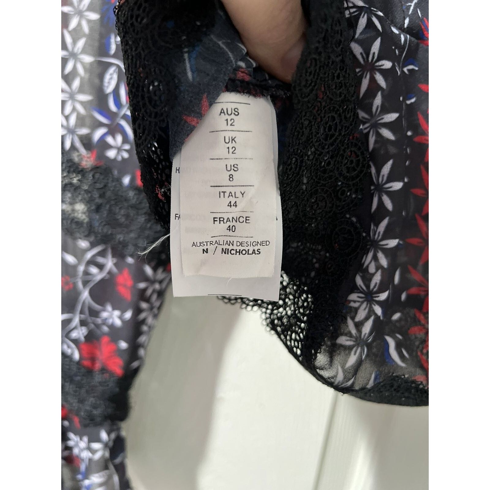 NICHOLAS N/Nicholas Lace Blouse Bell Sleeves Multicolor 8 A003303 Size M / US 6-8 / IT 42-44 - 9 Thumbnail