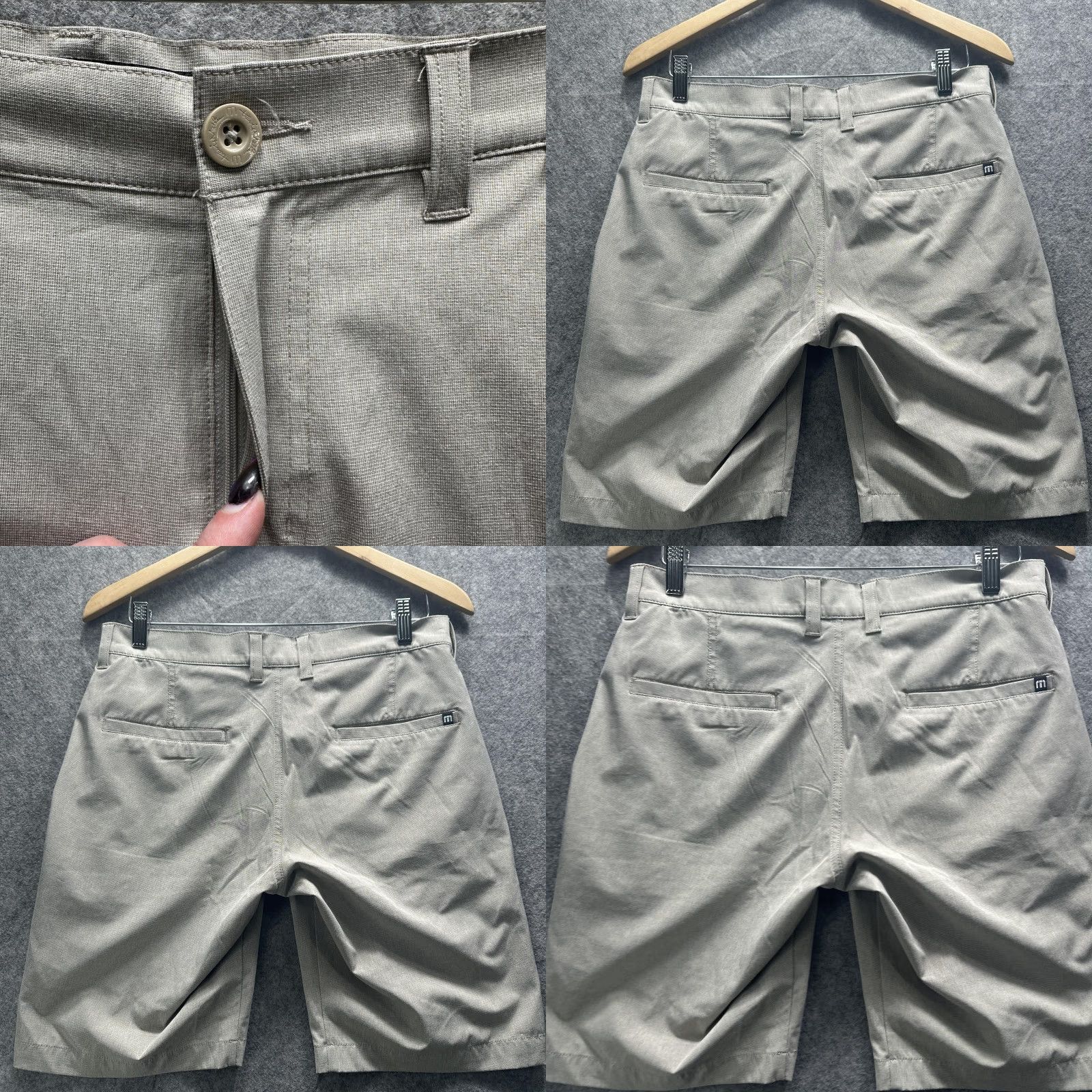 TravisMathew Travis Mathew Shorts Mens 30 Gray Check Chino Golf Stretch Casual 10 Inseam Size US 30 / EU 46 - 8 Thumbnail
