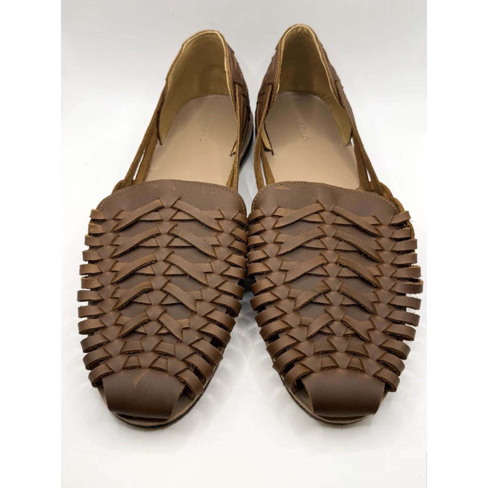 Nisolo NWOB Nisolo Men's Brown Woven Leather Slip On Huarache Sandals 12 Brown Leather Slip-On Cushioned Casual Travel Shoes Mens Size US 12 / EU 45 - 3 Thumbnail