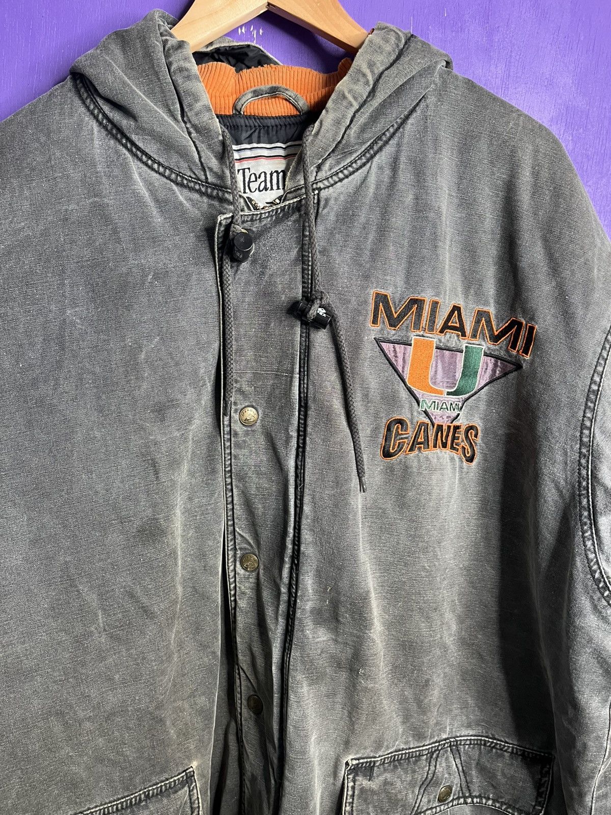 Apex One × Vintage Vintage 90s Apex one Miami hurricanes faded puffer jacket Size US XL / EU 56 / 4 - 3 Thumbnail