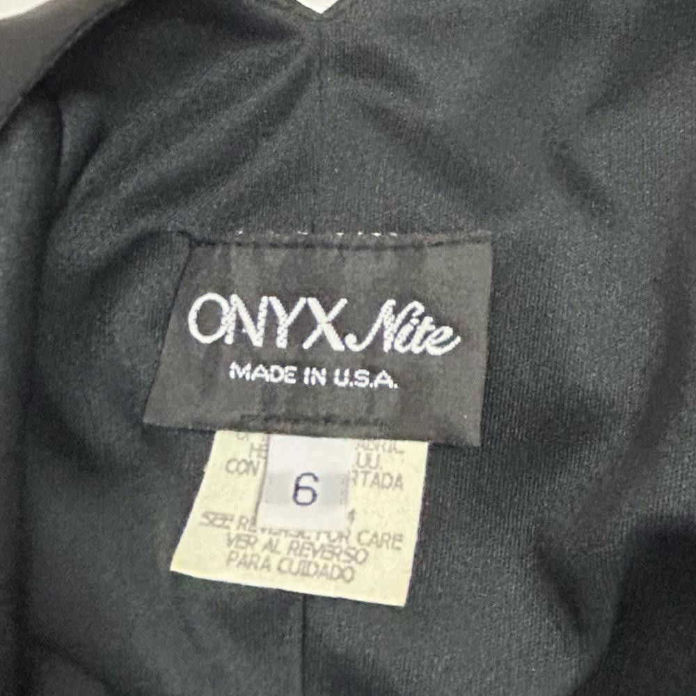 Designer Onyx Nite l Vintage 1990 High Black Maxi Dress Gown Size 6 Size M / US 6-8 / IT 42-44 - 7 Thumbnail