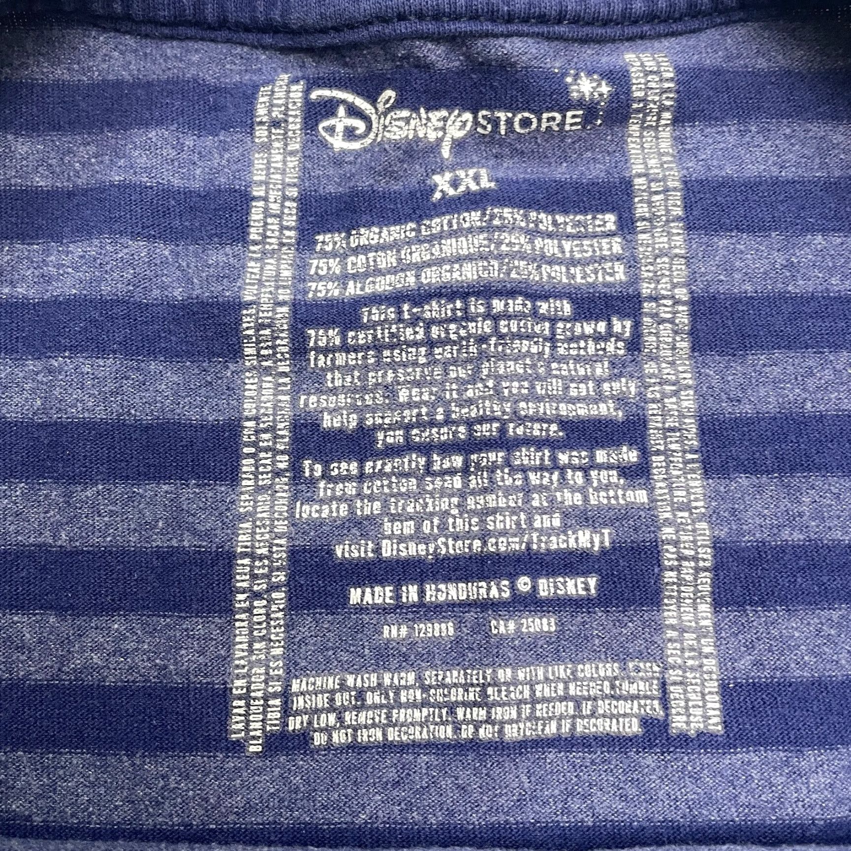 Disney Disney Mickey Mouse Vintage T-Shirt Mens XXL Blue Striped Crew Neck Casual Tee Size US XXL / EU 58 / 5 - 6 Thumbnail