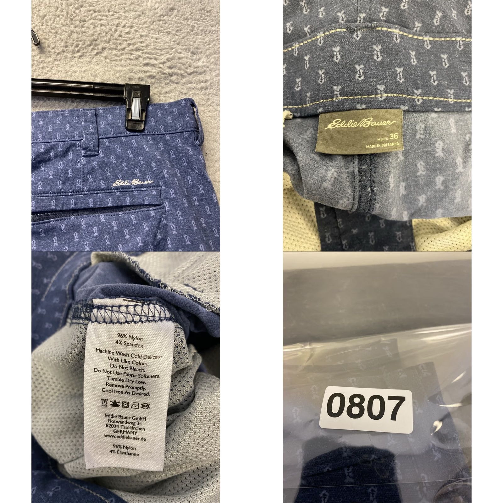 Eddie Bauer Eddie Bauer Shorts Men 36 Blue Nylon Chino 8 Inseam Pockets Casual Travel Size US 36 / EU 52 - 8 Thumbnail
