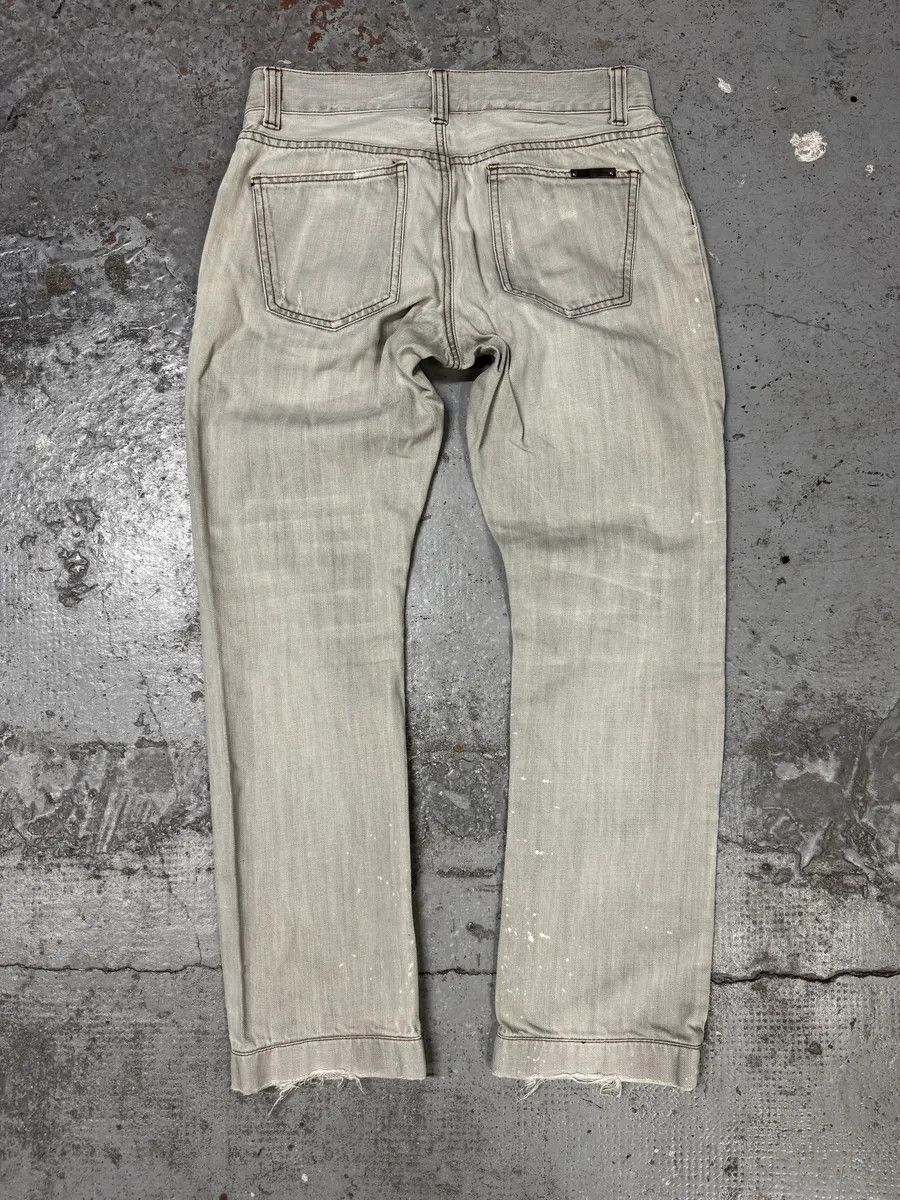 Dolce & Gabbana 2000s Dolce & Gabbana Distressed Painted Grey Denim Jeans Size US 32 / EU 48 - 5 Thumbnail