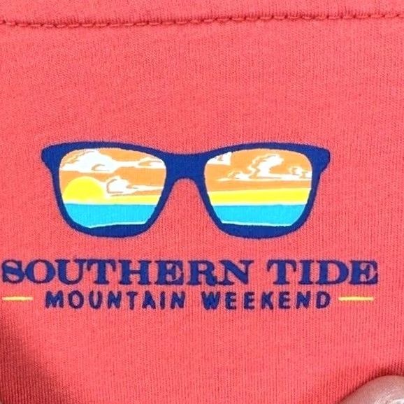 Southern Tide Southern Tide T-Shirt Adult Large Red Peach Graphic Long Sleeve Pocket Tee Mens Size US L / EU 52-54 / 3 - 6 Thumbnail