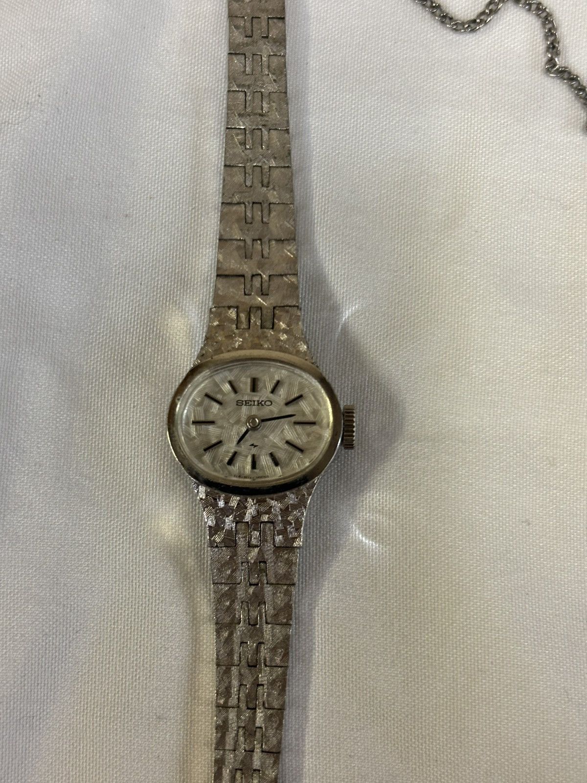 Seiko Vintage Seiko 11 7619 Silver Tone Mechanical Womens Watch. Size ONE SIZE - 8 Thumbnail