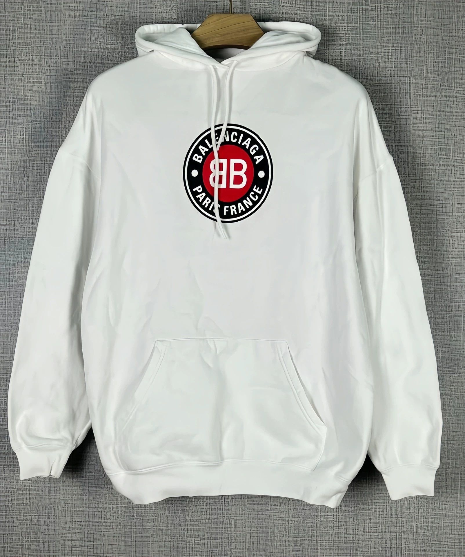 Balenciaga Balenciaga Logo Print White Hoodie - dmc Size US L / EU 52-54 / 3 - 1 Thumbnail