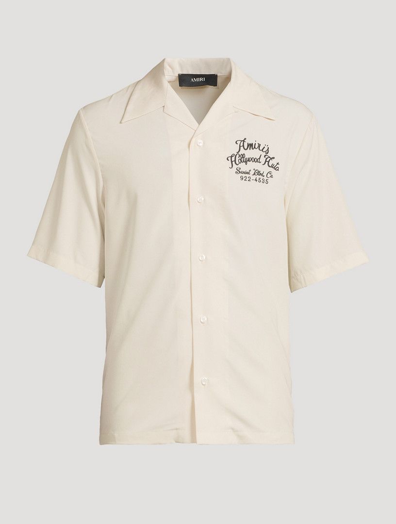 Amiri os11x1225 Hollywood Auto Bowling Shirt in Alabaster Size US L / EU 52-54 / 3 - 1 Thumbnail